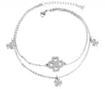 Akzent Edelstahl Fußkette, Kleeblatt-Anhänger, 26+5cm