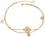 Akzent Edelstahl Fußkette, Kleeblatt-Anhänger, 26+5cm - Image 5