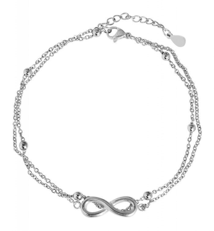 Akzent Fußkettchen "Irena" aus Edelstahl, Kugeln, Infinity - Image 1