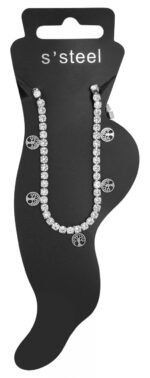 Akzent Tennis-Fußkette "Fidelia", Edelstahl & Simili mit, Lebensbaumanhänger - Image 3