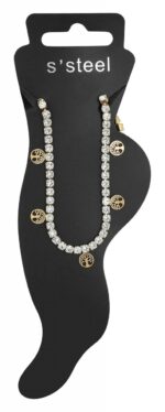 Akzent Tennis-Fußkette "Fidelia", Edelstahl & Simili mit, Lebensbaumanhänger - Image 6
