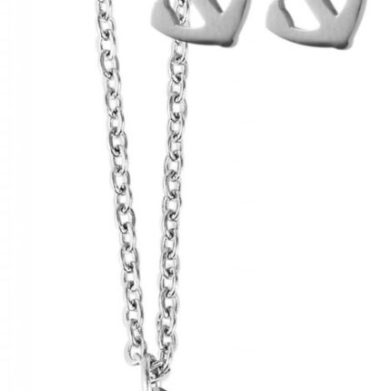 Akzent Edelstahl Schmuckset Anker, Kette mit Anhänger und Ohrringe