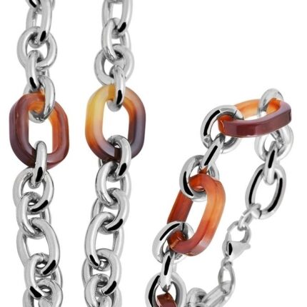 Akzent Edelstahl Schmuckset (Kette mit Anhänger & Armband)