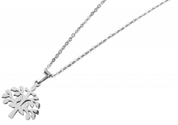 Akzent Edelstahlschmuckset (Kette mit Anhänger & Ohrringe), Lebensbaum - Image 2