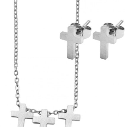 Akzent Edelstahl Schmuckset, Kreuz