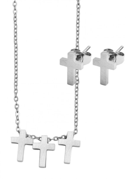 Akzent Edelstahl Schmuckset, Kreuz