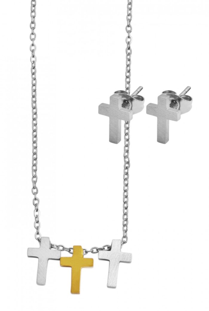 Akzent Edelstahl Schmuckset, Kreuz - Image 5