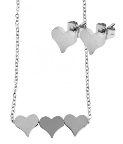 Akzent Edelstahl Schmuckset, Herz