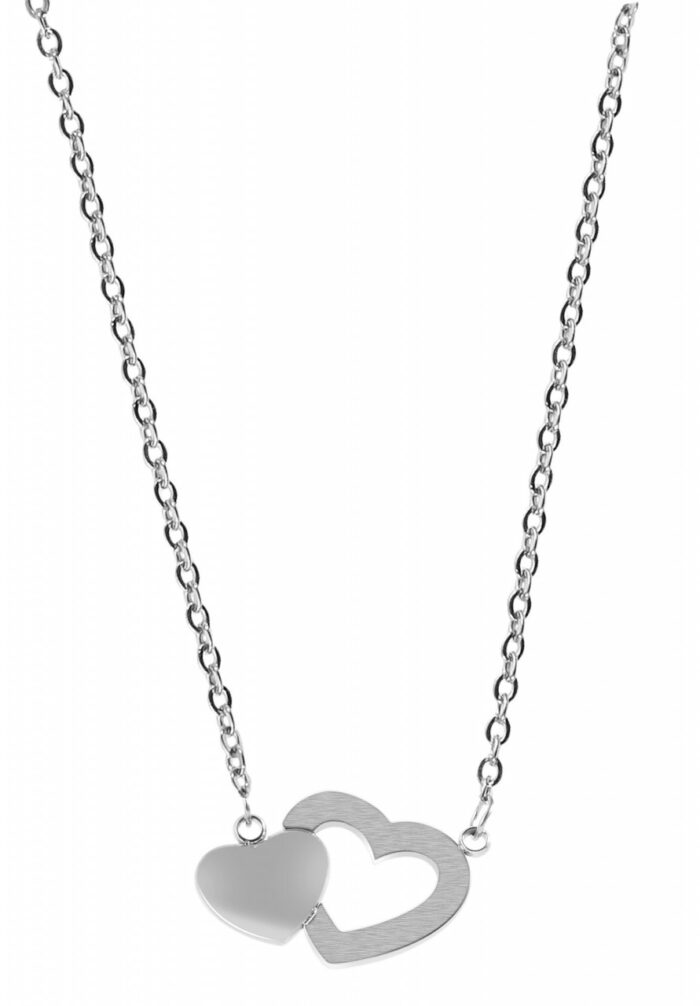 Akzent Schmuckset mit Kette und Ohrstecker, Edelstahl, Herz - Image 2