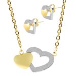 Akzent Schmuckset mit Kette und Ohrstecker, Edelstahl, Herz - Image 7