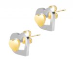 Akzent Schmuckset mit Kette und Ohrstecker, Edelstahl, Herz - Image 9