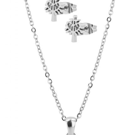Akzent Schmuckset "Sylva", Lebensbaum, Edelstahl, Kette & Ohrstecker