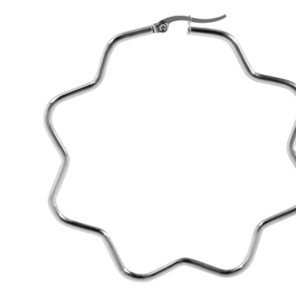 Akzent Edelstahl Creolen, Blume, 65 mm