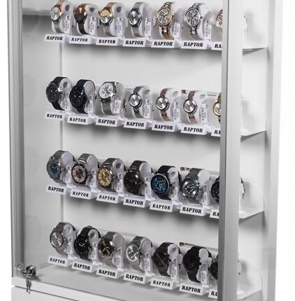 Innenwandvitrine mit Unterschrank