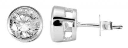 925/- Echt Silber Ohrstecker "Amely", Zirkonia in Zargenfassung