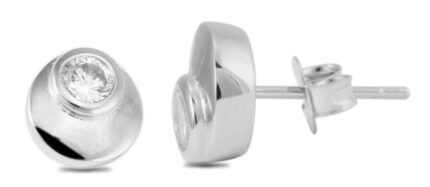925/- Echt Silber Ohrstecker "Kaya" mit Zirkoniabesatz, rund