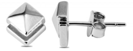 925/- Echt Silber Ohrstecker "Vina" nietenförmig, 925/rhodiniert