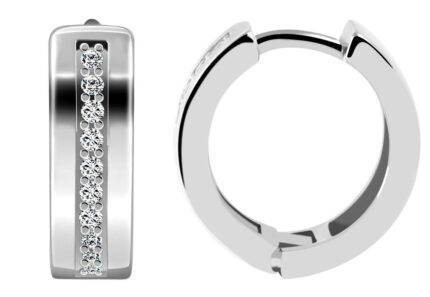 925/- Echt Silber Klappcreolen "Gerdy" mit Zirkonia, 925/rhodiniert