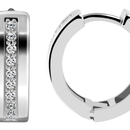 925/- Echt Silber Klappcreolen "Gerdy" mit Zirkonia, 925/rhodiniert