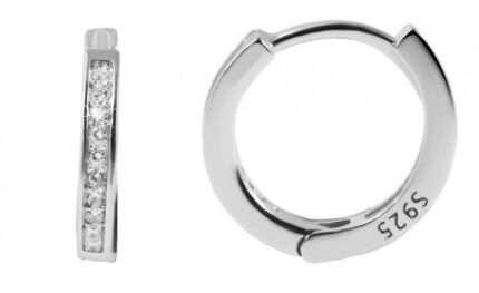 925/- Echt Silber Klappcreolen "Sole" mit Zirkoniasteinen