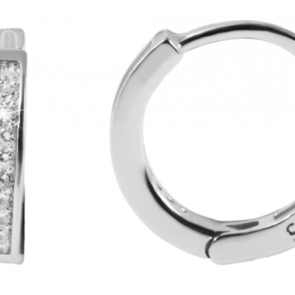 925/- Echt Silber Klappcreolen "Sole" mit Zirkoniasteinen