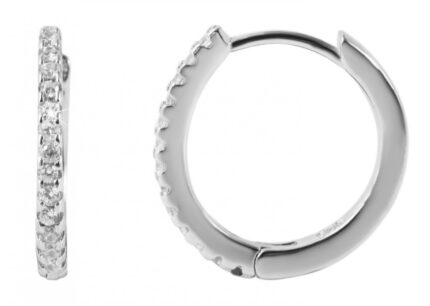 925/- Echt Silber Klappcreolen "Finja" mit Zirkoninabesatz