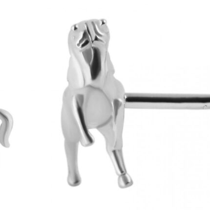 925/- Echt Silber Mädchen-Ohrstecker "Sabrina", Pferdemotiv, 925/rhodiniert