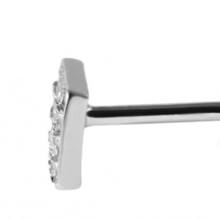 925/- Echt Silber Ohrstecker "Edana" Quadrat mit Zirkoniabesatz, 925/rhodiniert