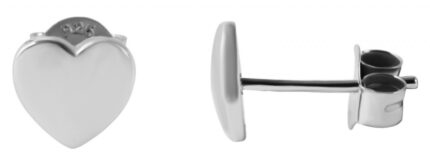 925/- Echt Silber Herz Ohrstecker "Hazel", 925/rhodiniert