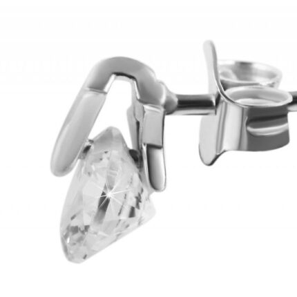 925/- Echt Silber Sternohrstecker "Silke" mit Zirkonia, 925/rhodiniert