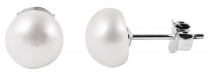 925/- Echt Silber Ohrstecker "Paula" mit Süßwasserperle, 925/rhodiniert