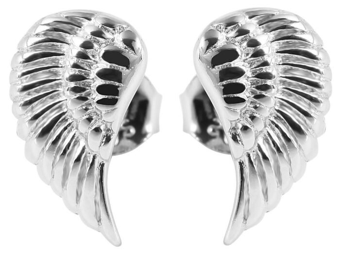 925/- Echt Silber Flügel Ohrstecker "Frauke", 925/rhodiniert - Image 3