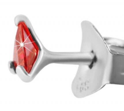 925/- Echt Silber Ohrstecker, kleiner dreieckiger Zirkonia, 925/rhodiniert