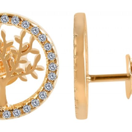 925/- Echt Silber Ohrstecker "Minel" Lebensbaum mit Zirkoniabesatz