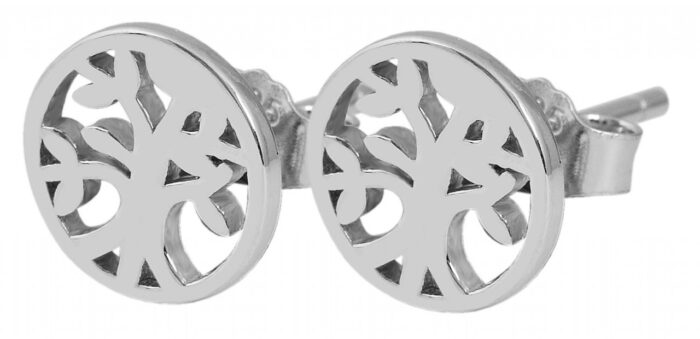 925/- Echt Silber Ohrstecker "Bea" Lebensbaum, 925/rhodiniert - Image 2