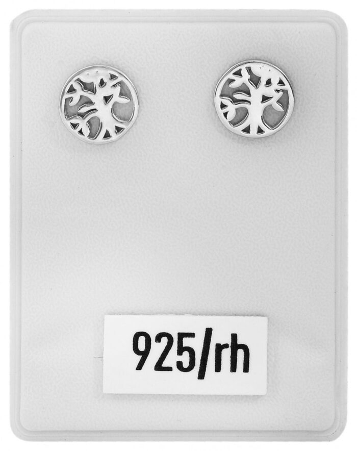 925/- Echt Silber Ohrstecker "Bea" Lebensbaum, 925/rhodiniert - Image 4
