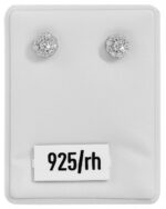 925/- Echt Silber Ohrstecker mit Zirkoniabesatz, 925/rhodiniert - Image 4