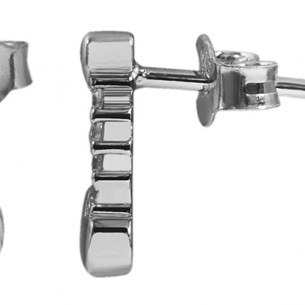 925/- Echt Silber Ohrstecker, Herzchen und Zirkoniabesatz, 925/rhodiniert