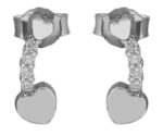 925/- Echt Silber Ohrstecker, Herzchen und Zirkoniabesatz, 925/rhodiniert - Image 3