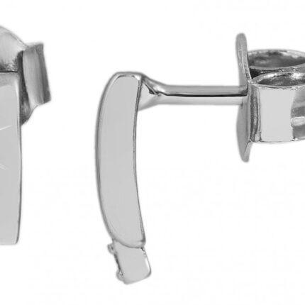 925/- Echt Silber Ohrstecker, doppelreihig mit Zirkoniabesatz, 925/rhodiniert