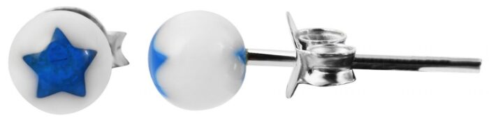 925/- Echt Silber Kinder Ohrstecker "Astrid", Perle mit Stern - Image 4