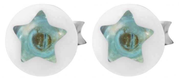 925/- Echt Silber Kinder Ohrstecker "Astrid", Perle mit Stern - Image 15