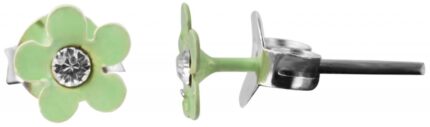 925/- Echt Silber Kinder Ohrstecker "Florette", Blume mit Similistein