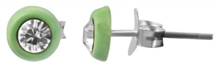 925/- Echt Silber Kinder Ohrstecker "Lafayette", rund mit Similistein