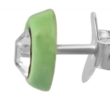925/- Echt Silber Kinder Ohrstecker "Lafayette", rund mit Similistein