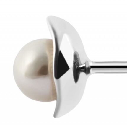 925/- Echt Silber Ohrstecker "Elira" mit Süßwasserperle, 925/rhodiniert