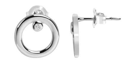 925/- Echt Silber Ohrstecker mit Zirkonia, rund