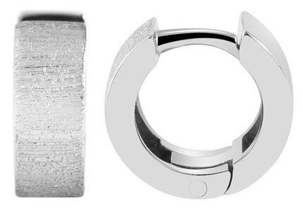 925/- Echt Silber Klapp-Creolen, 925/rhodiniert