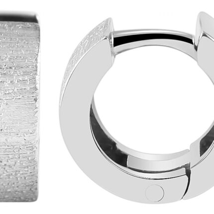 925/- Echt Silber Klapp-Creolen, 925/rhodiniert