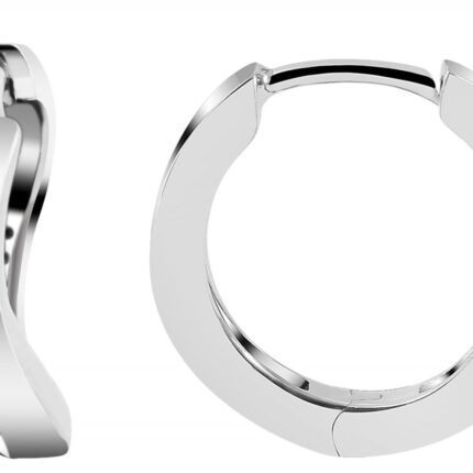 925/- Echt Silber Klapp-Creolen "Joena", 925/rhodiniert